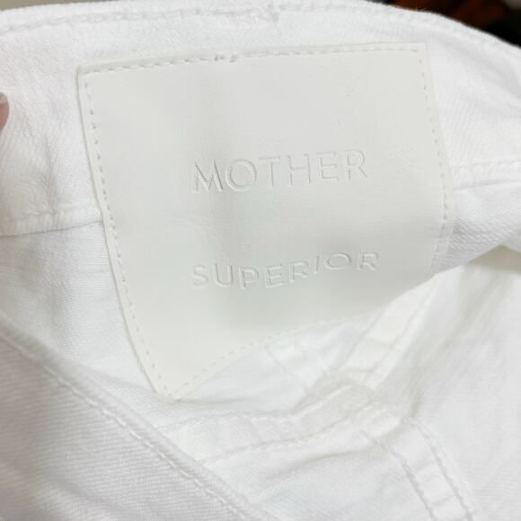 NWT Mother Superior The Scrapper Cutoff Denim Shorts White Women’s Size 33 - Picture 5 of 6